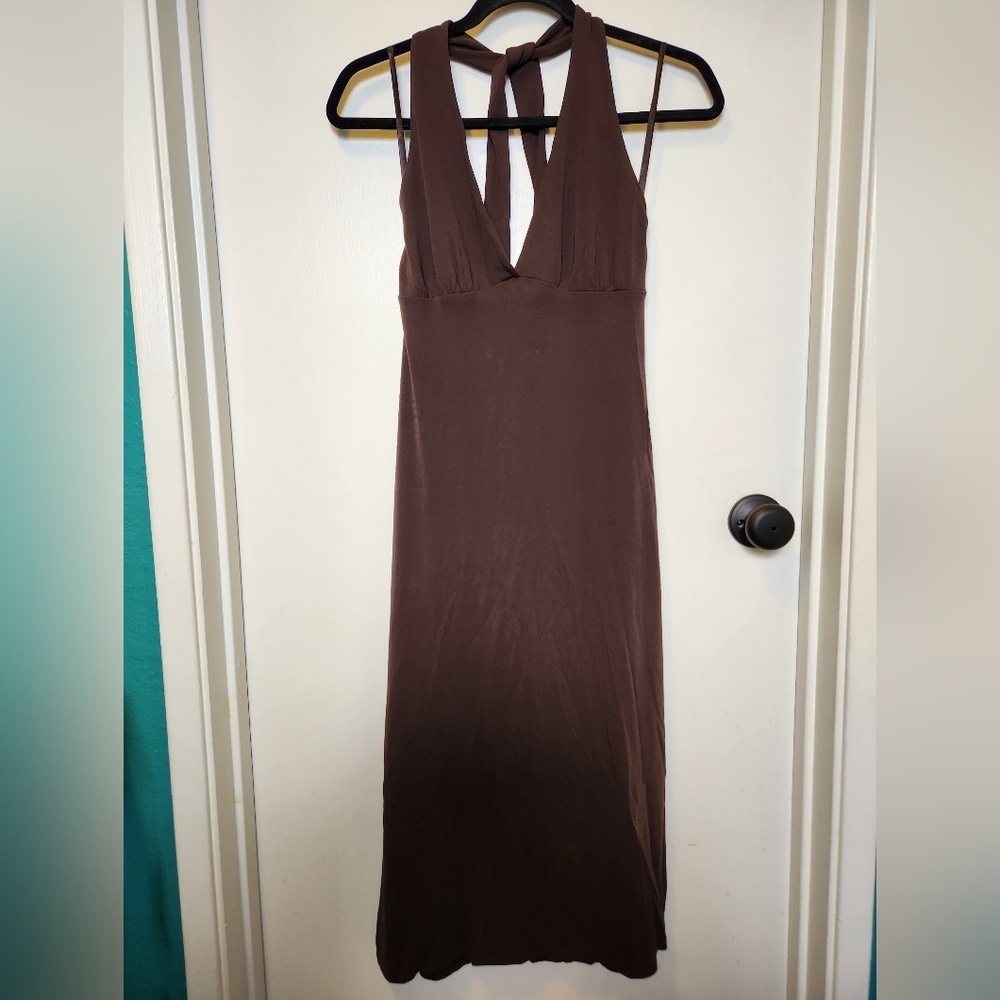 Banana Republic Chocolate S Halter Dress